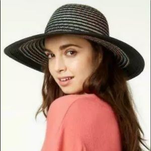 INC International Concept Stripe Summer Hat Black